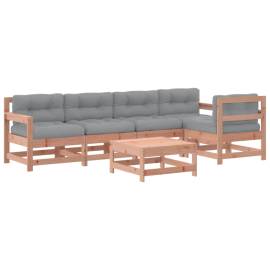 Set mobilier de grădină cu perne, 6 piese, lemn masiv douglas, 2 image