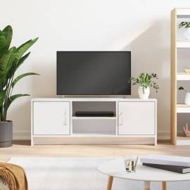 Comodă tv, alb extralucios, 102x30x37,5 cm, lemn prelucrat