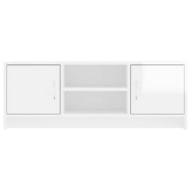 Comodă tv, alb extralucios, 102x30x37,5 cm, lemn prelucrat, 5 image