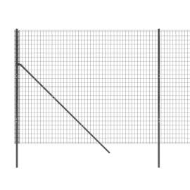 Gard plasă de sârmă, antracit, 1,6x25 m, oțel galvanizat, 4 image