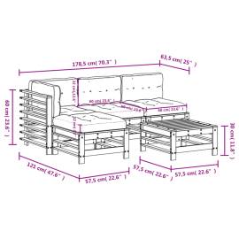 Set mobilier de grădină cu perne, 5 piese, lemn de pin tratat, 9 image