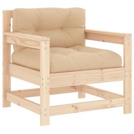 Set mobilier relaxare de grădină & perne 6 piese lemn masiv pin, 5 image