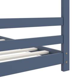Cadru de pat pentru copii, gri, 70 x 140 cm, lemn masiv de pin, 6 image