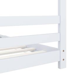 Cadru pat de copii, alb, 90 x 200 cm, lemn masiv de pin, 2 image