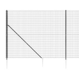 Gard plasă de sârmă cu țăruși de fixare, antracit, 1,4x25 m, 4 image