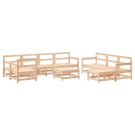 Set mobilier de grădină cu perne, 10 piese, lemn masiv, 3 image