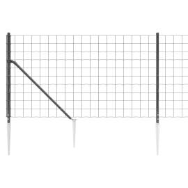 Gard plasă de sârmă cu țăruși de fixare, antracit, 1,1x25 m, 4 image