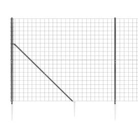 Gard plasă de sârmă cu țăruși de fixare, antracit, 1,6x10 m, 4 image