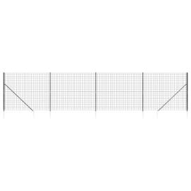 Gard plasă de sârmă cu țăruși de fixare, antracit, 2,2x10 m, 2 image