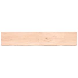 Poliță de perete, 220x40x4 cm, lemn masiv de stejar netratat, 2 image