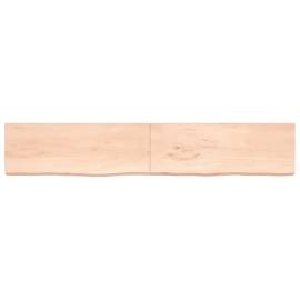Poliță de perete, 220x40x6 cm, lemn masiv de stejar netratat, 2 image