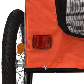 Remorcă de bicicletă câini portocaliu&gri textil oxford&fier, 9 image