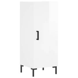 Servantă, alb extralucios, 34,5x34x90 cm, lemn compozit, 2 image
