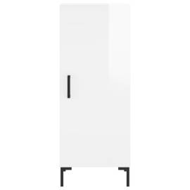 Servantă, alb extralucios, 34,5x34x90 cm, lemn compozit, 6 image