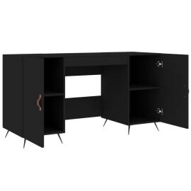 Birou, negru, 140x50x75 cm, lemn compozit, 5 image