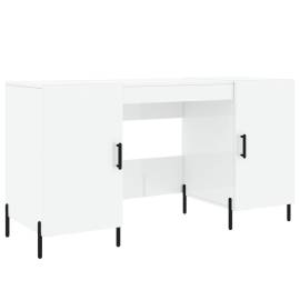 Birou, alb extralucios, 140x50x75 cm, lemn compozit, 2 image