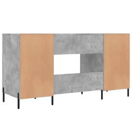Birou, gri beton, 140x50x75 cm, lemn compozit, 8 image