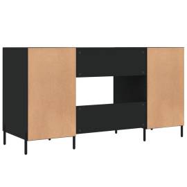 Birou, negru, 140x50x75 cm, lemn compozit, 8 image