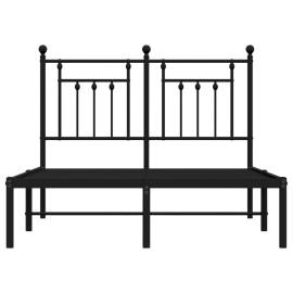 Cadru de pat metalic cu tăblie, negru, 135x190 cm, 6 image