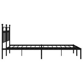 Cadru de pat metalic cu tăblie, negru, 160x200 cm, 7 image