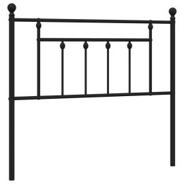 Tăblie de pat metalică, negru, 100 cm, 2 image