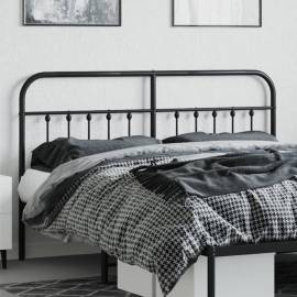 Tăblie de pat metalică, negru, 180 cm, 3 image
