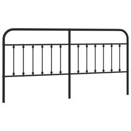 Tăblie de pat metalică, negru, 193 cm, 2 image