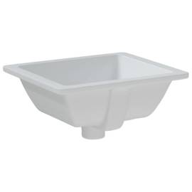 Chiuvetă de baie, alb, 36x31,5x16,5 cm, pătrată, ceramică, 6 image