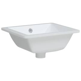 Chiuvetă de baie, alb, 36x31,5x16,5 cm, pătrată, ceramică, 3 image