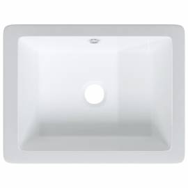Chiuvetă de baie, alb, 36x31,5x16,5 cm, pătrată, ceramică, 7 image