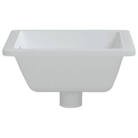 Chiuvetă de baie, alb, 39x30x18,5 cm, pătrată, ceramică, 5 image