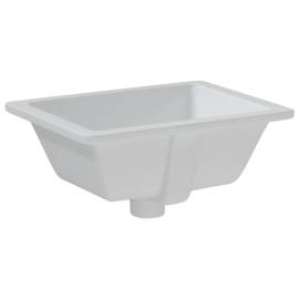 Chiuvetă de baie, alb, 39x30x18,5 cm, pătrată, ceramică, 6 image