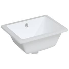 Chiuvetă de baie, alb, 39x30x18,5 cm, pătrată, ceramică, 2 image