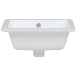 Chiuvetă de baie, alb, 39x30x18,5 cm, pătrată, ceramică, 4 image