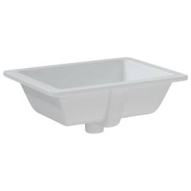 Chiuvetă de baie, alb, 46,5x35x18 cm, pătrată, ceramică, 6 image