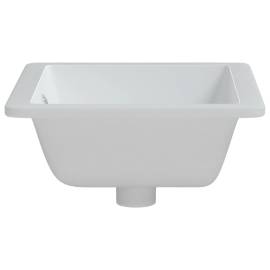 Chiuvetă de baie, alb, 46,5x35x18 cm, pătrată, ceramică, 5 image