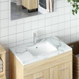 Chiuvetă de baie, alb, 50x40,5x18,5 cm, pătrată, ceramică