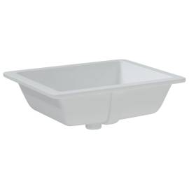 Chiuvetă de baie, alb, 50x40,5x18,5 cm, pătrată, ceramică, 6 image