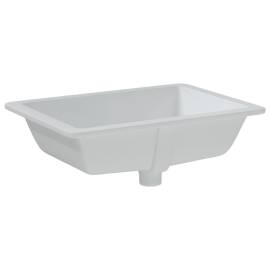 Chiuvetă de baie, alb, 55,5x40x18,5 cm, pătrată, ceramică, 6 image