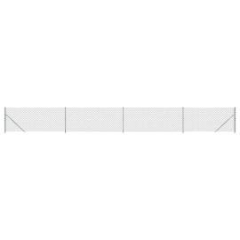 Gard plasă de sârmă cu bordură, argintiu, 1,1x10 m, 2 image