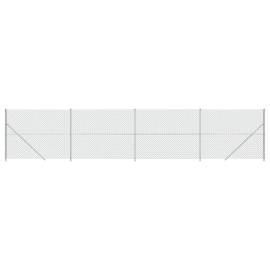 Gard plasă de sârmă cu bordură, argintiu, 1,4x10 m, 2 image