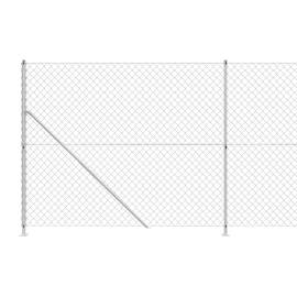 Gard plasă de sârmă cu bordură, argintiu, 1,4x10 m, 4 image