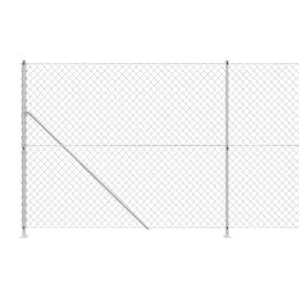 Gard plasă de sârmă cu bordură, argintiu, 1,4x25 m, 4 image