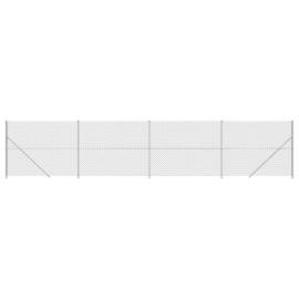 Gard plasă de sârmă cu bordură, argintiu, 1,6x10 m, 2 image