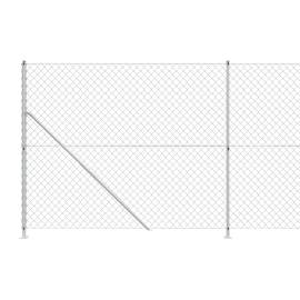 Gard plasă de sârmă cu bordură, argintiu, 1,8x10 m, 4 image