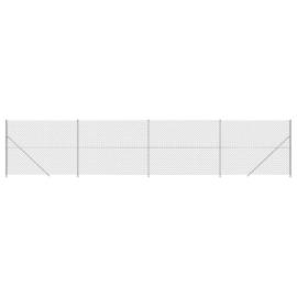 Gard plasă de sârmă cu bordură, argintiu, 1,8x10 m, 2 image