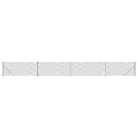 Gard plasă de sârmă cu bordură, argintiu, 1x10 m, 2 image