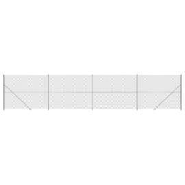 Gard plasă de sârmă cu bordură, argintiu, 2x10 m, 2 image