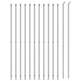 Gard plasă de sârmă cu bordură, argintiu, 2x25 m, 3 image