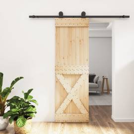 Ușă glisantă cu set de feronerie 70x210 cm, lemn masiv de pin